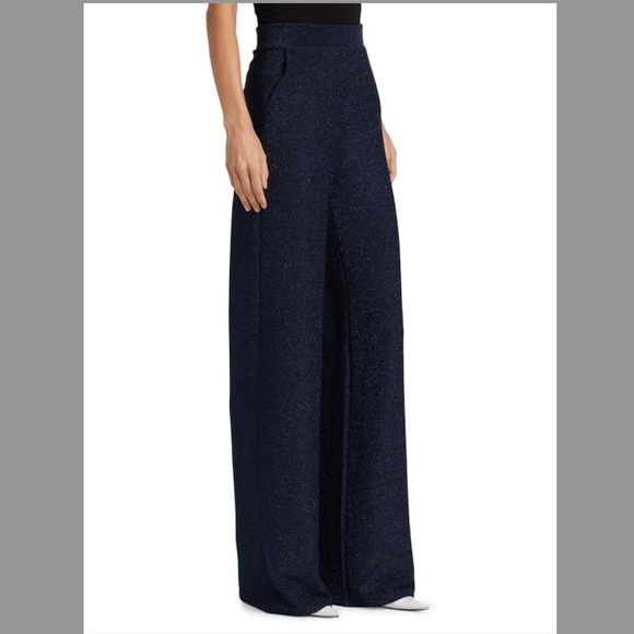 Chiara Boni Le Petit Robe Nazife Glitter Pants in Midnight Blue - Picture 3 of 6
